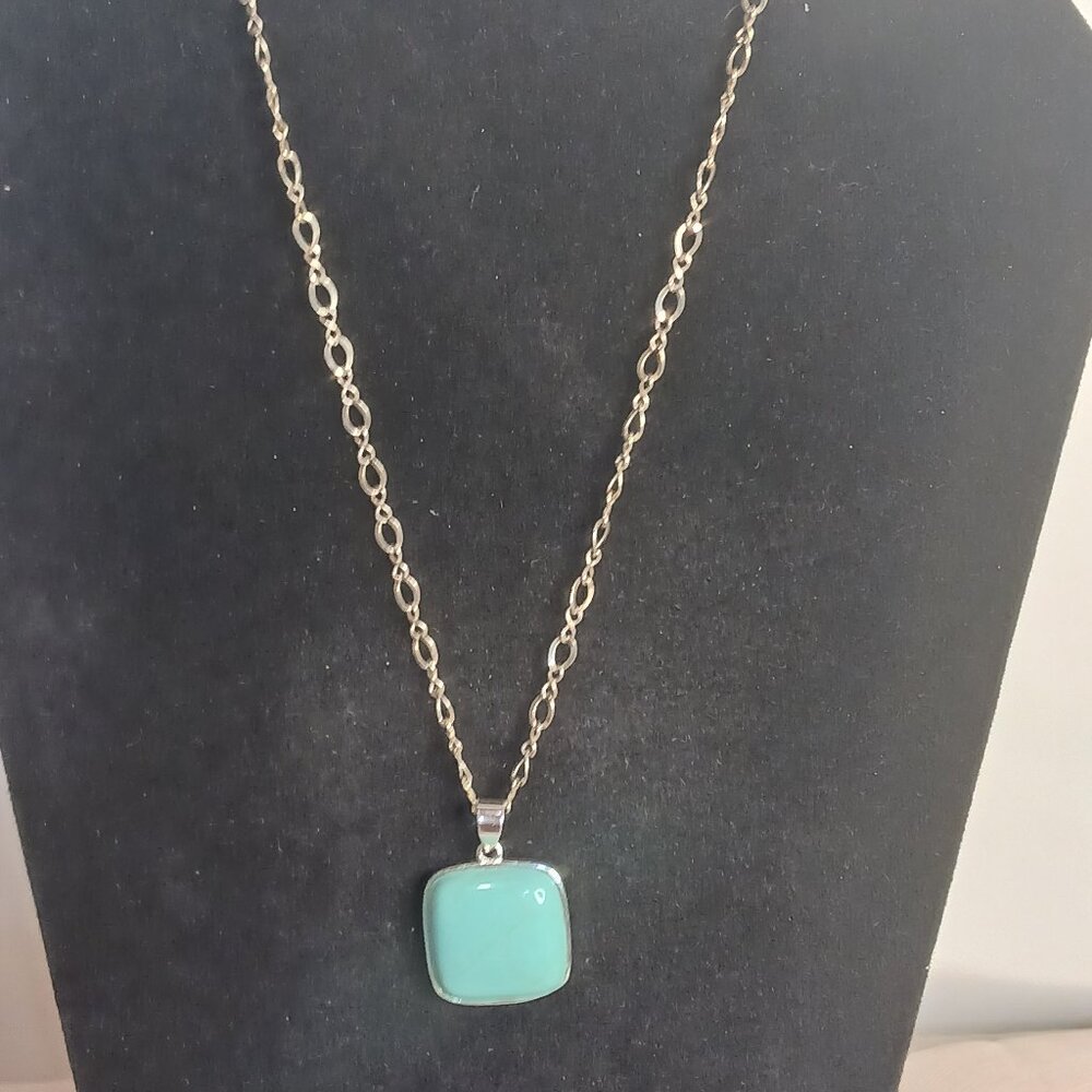 Sterling Silver and Dyed Halite Necklace